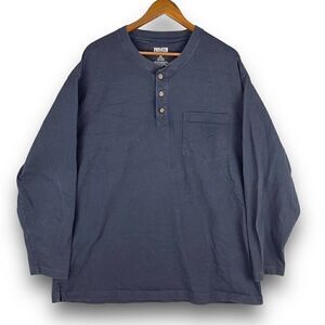 Duluth Trading Longtail T Relaxed Fit L/S Henley T Shirt Men’s 2XL Navy Blue